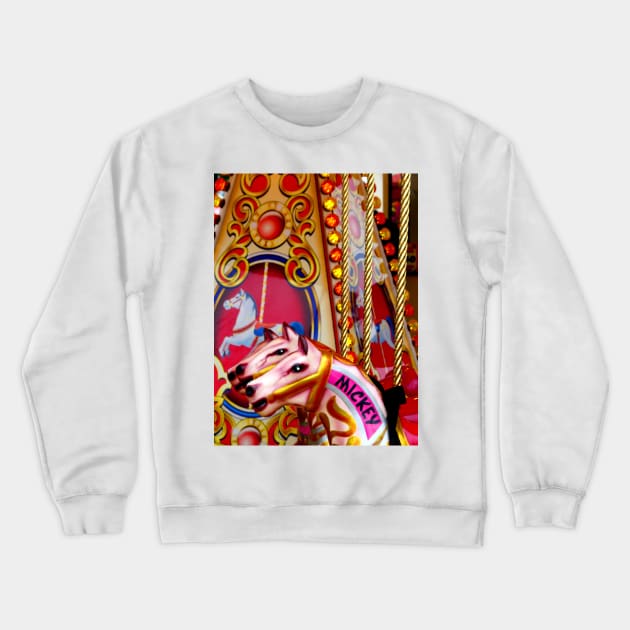 Funfair Carousel Horses Crewneck Sweatshirt by JonDelorme